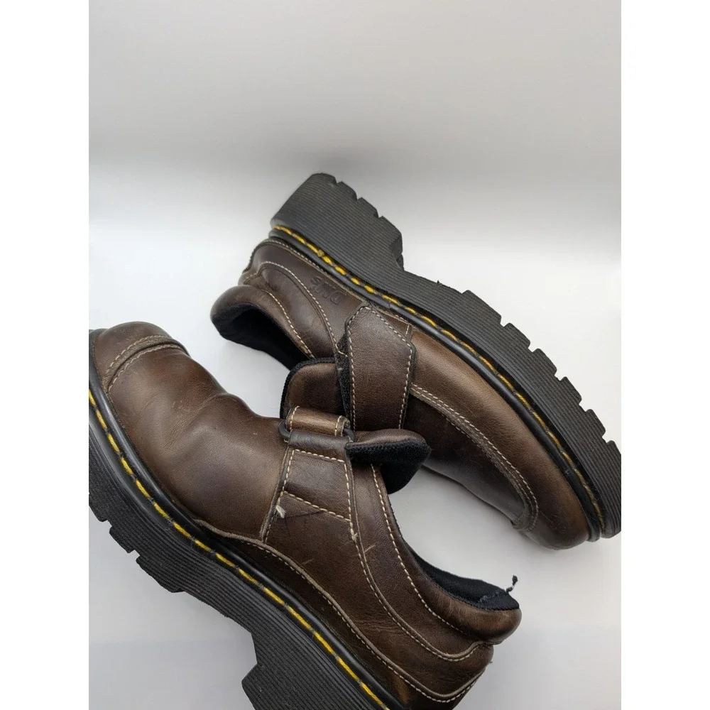VTG Dr‎ Marten Shoes MIE Monk Strap Chunky Soles England UK 4 US 5 W 7 Grunge